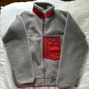 Patagonia Gray and Red Puffer Jacket